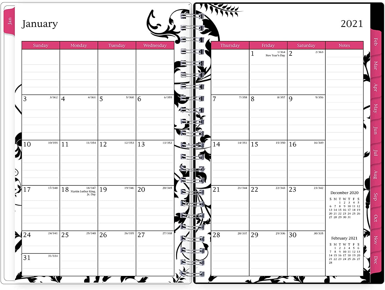 Blue Sky 2021 Weekly & Monthly Planner, Flexible Cover, Twin-Wire Binding, 8.5" x 11", Analeis (124091) - Image 2